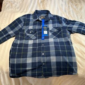 Plaid fleece new button up